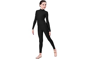 Girls Full Body Long Sleeve Unitard for Gymnastics, Turtleneck One Piece Bodysuit for Dance Costume