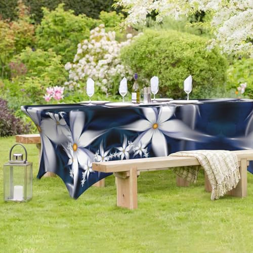 Housse de table rectangulaire en élasthanne premium EdWal à motif floral - 8