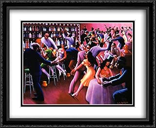Nightlife 2X Matted 34x28 Large Black Ornate Framed Art Print by Archibald J Motley, Jr
