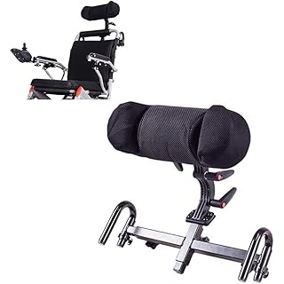 VSDF Wheelchair Seat Back Headrest-Neck Support Cushion-Head Padding Pillow-Wheelchair Portable Accessories for Patient Disabled,clamp0.866inch