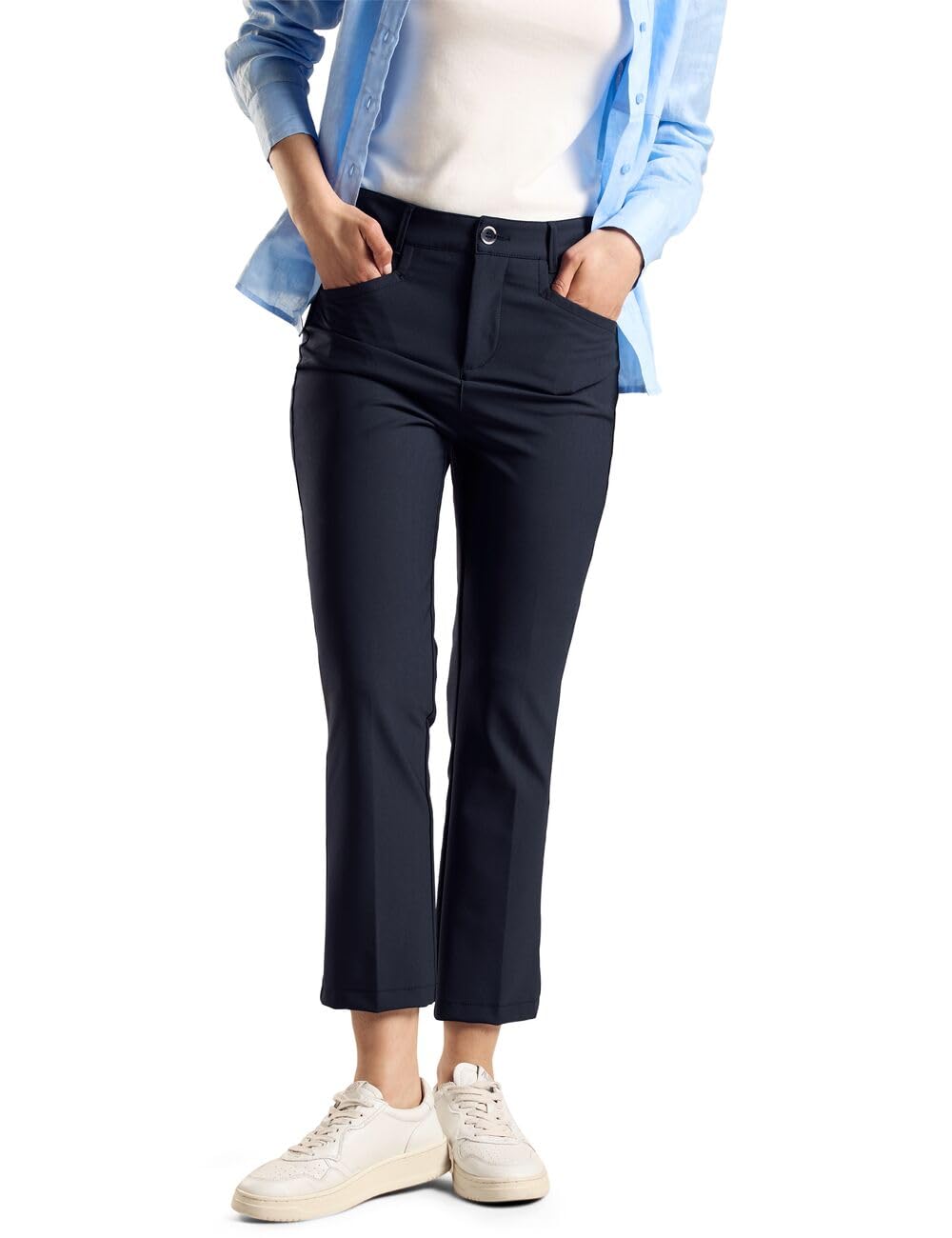 STREET ONE Spodnie Bootcut 7/8, Deep Blue, 36W / 26L