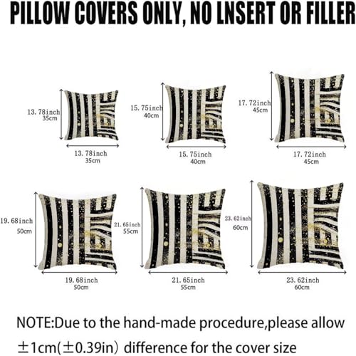 Housse coussin 75x75 noir en lin imperméable lot de 2 - 6