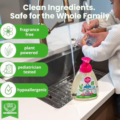 Image of Dapple Baby Fragrance-Free Foaming Baby Bottle & Dish Soap - 13 fl oz - Cleans Bottles, Sippy Cups, Pacifiers, Breast Pumps, & More - Gently Removes Milk Film & Odors - Fragrance Free