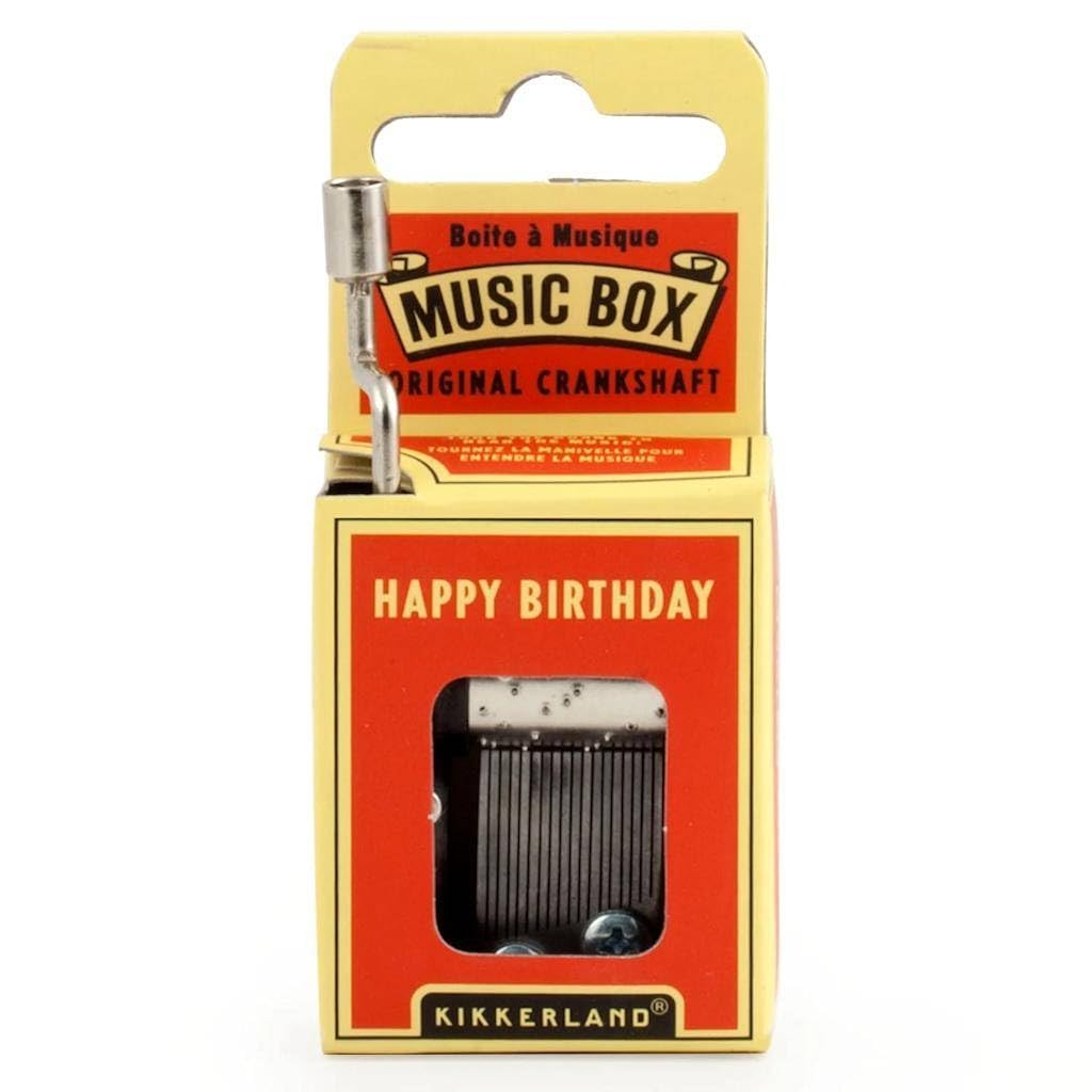 Kikkerland 1201 Happy Birthday Crank Music Box