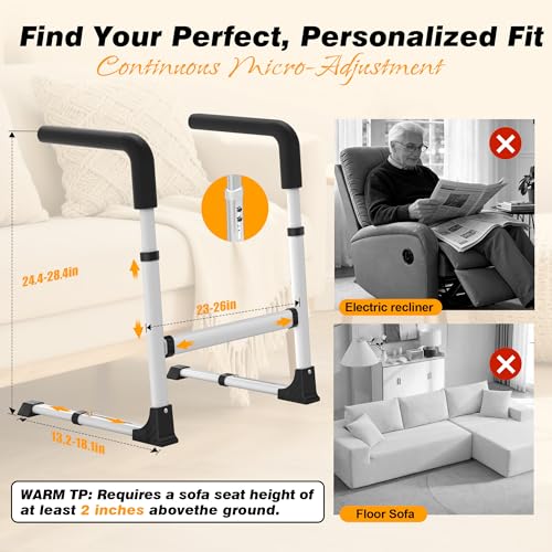 Support Way Couch Stand Assist for Elderly, Adjustable Chair Assist for Elderly Sit to Stand, Heavy-Duty Senior Lifting Devices & Standing Aids for Seniors, 400lbs Capacity, White — view 5
