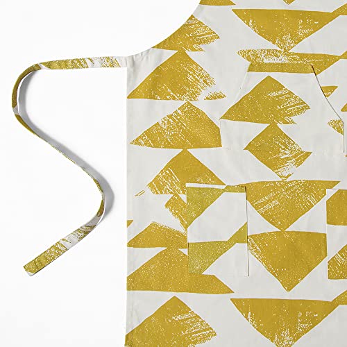 Image of HPD Half Price Drapes Aprons for Men Women with Large Pockets Adjustable Unisex PRTW-D35-AP Triad Printed Cotton, 27 X 34 Inch, Triad Gold