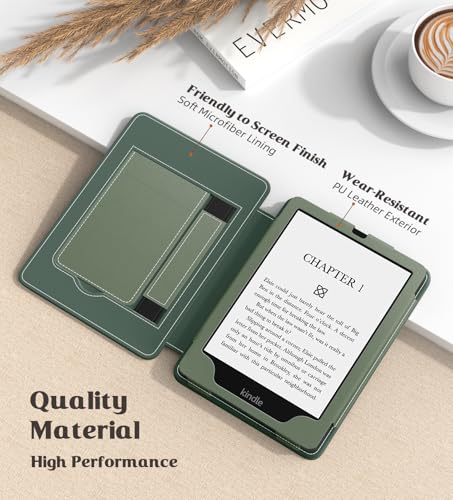 Image of MoKo Case for 7 inch /6.8 inch Kindle Paperwhite(12th /11th Generation-2024 /2021) and Kindle Colorsoft Signature Edition, Slim PU Shell Cover Case with Auto-Wake /Sleep for Kindle Paperwhite 2024, Celadon