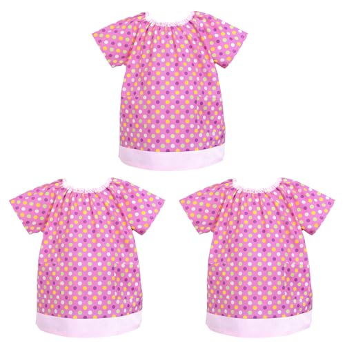 COLORFUL CANDY STYLE 半袖スモック(120-130cm) カラフルキュートな大粒ドット(ピンク) 3枚セット 女の子 かわいい 子供用 半袖 スモック 幼稚園 エプロン 小学生 用 子供 書道 美術 おしゃれ N1325623-BTR