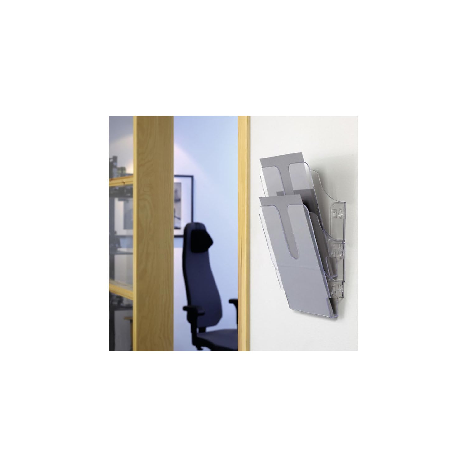 DURABLE - Porte-document mural FLEXIPLUS 2 - Format A4 portrait - Pour la présentation de documents - 1 kit - Transparent - 1709008400