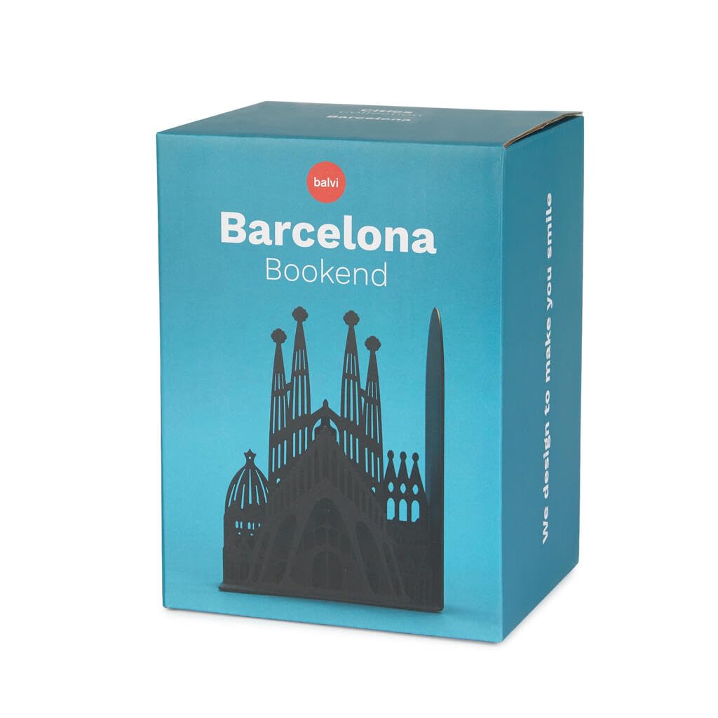 Balvi Sujetalibros Barcelona Color Negro Resistente y Antideslizante Metal