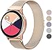 Wanme Correa Compatible con Samsung Galaxy Watch Active/Active 2 40mm 44mm, 20mm Metal Pulsera de Repuesto de Acero Inoxidable para Galaxy Watch 3 41mm / Gear S2 Classic/Gear Sport (Oro rosa)