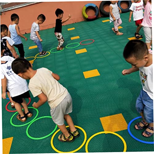 Hopscotch Ring Game speelgoed, 10 veelkleurige plastic ringen en 9 connectoren voor binnen- of buiten voor meisjes en… - Image 7