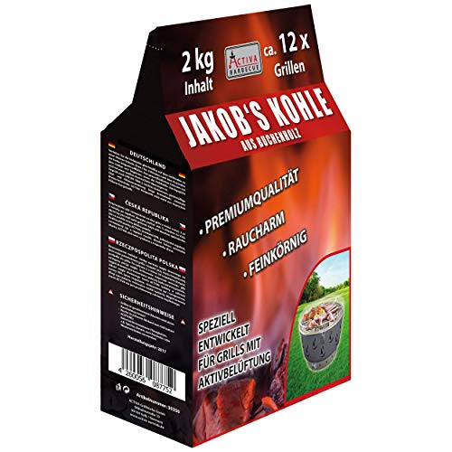 Activa Jakob´s Grillkohle 2 kg Buche Holzkohle Buchenholzkohle...