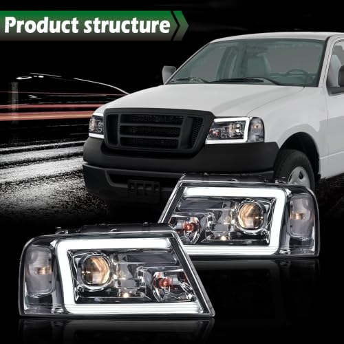 Image of GRAND ORANGE LED DRL Headlights Fit Ford F150 2004 2005 2006 2007 2008