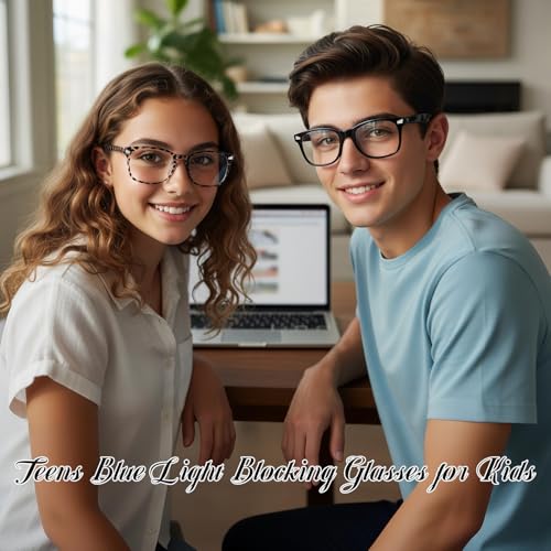Image of Blue Light Blocking Glasses for Kids Boys Girls Computer Glasses TR90 Unbreakable Anti-Glare UV400 age 2-18