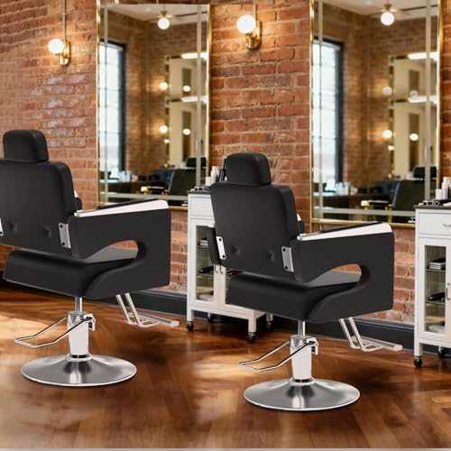 Image of Cuute Salon Chair for Hair Stylist, Barber Chair with Heavy Duty Hydraulic Pump, Stylist Chair for Barbershop 360 Degrees Rolling Swivel Spa Beauty Equipment for Hair Stylist