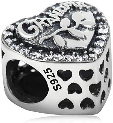 Love Grandma Charm 925 Sterling Silver Heart Beads fit Woman Charm Bracelets - Image 4