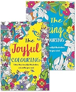 Martello Adult Relaxing A4 Colour Therapy 2 Pack Set - Joyful/Spring Colouring Books