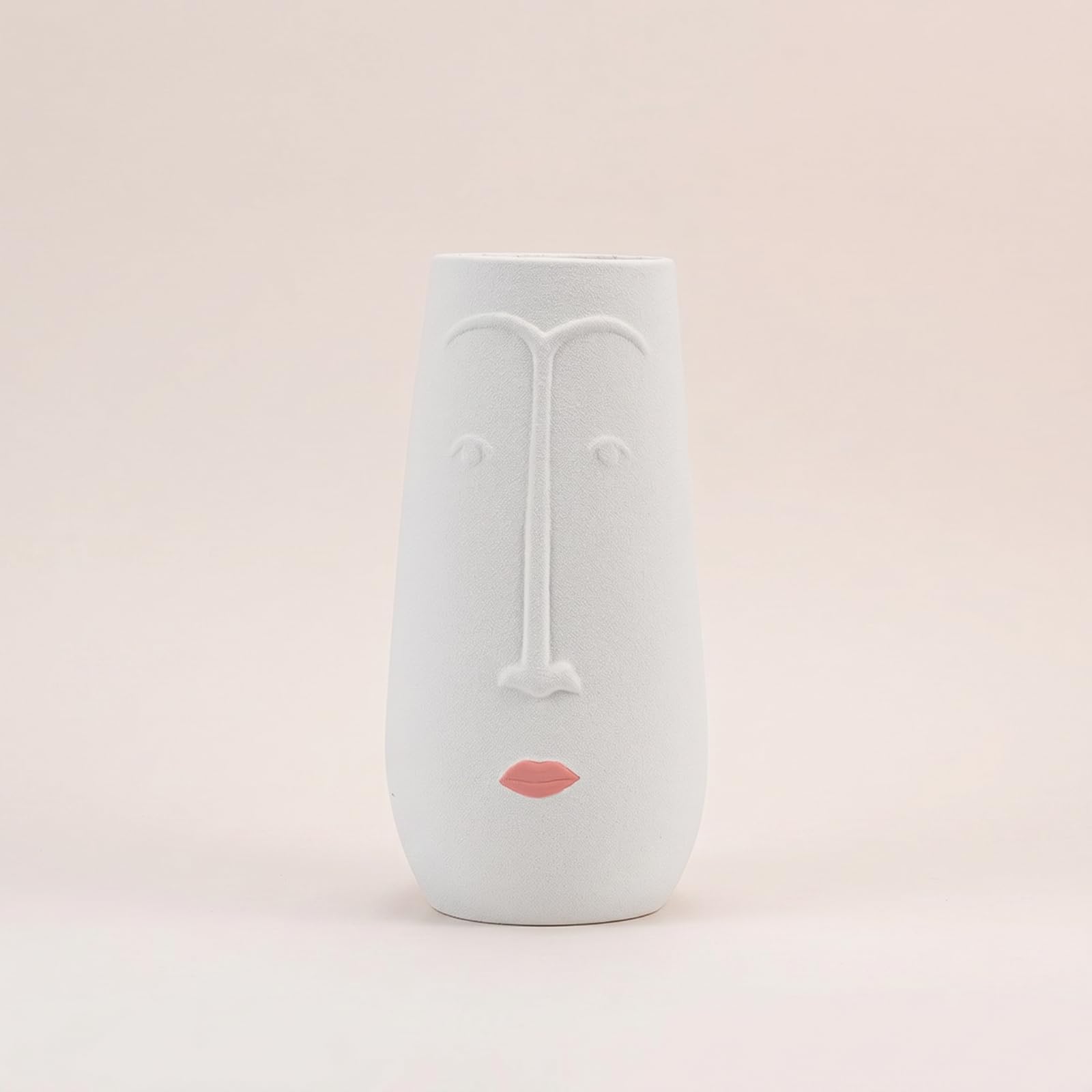 Baoblaze Vaso in Ceramica Vaso Visage Vaso Decorativo Vaso Scultoreo Corpo Robusto in Porcellana a Finitura Opaca con Apertura per Fiori E Foglie Stile Moderno