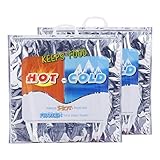 Superio Hot and Cold Insulated Bags for Food Delivery, Grocery Shopping Bags, Food Storage for Hot and Frozen Food for Travel, Disposable Cooler Bag, Reinforced Thermal Lunch Bag (2, 16