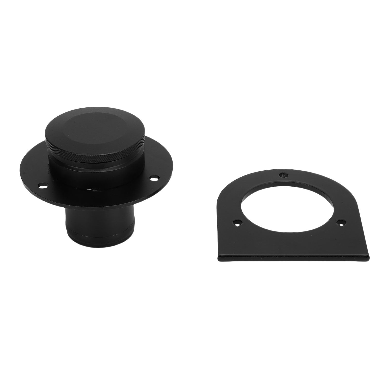 17-2530 Remote Fuel Tank Filler Neck with Billet, 2" Aluminium Alloy Gas Cap Fuel Tank Cap with Mount Bracket for Sand Rails Hot Rods, Straight (Black)