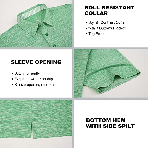 Samerm Mens Golf Shirt Moisture Wicking Quick Dry Performance Short Sleeve Casual Polo Shirts For Men(Solid Green,Xl) #TOP3