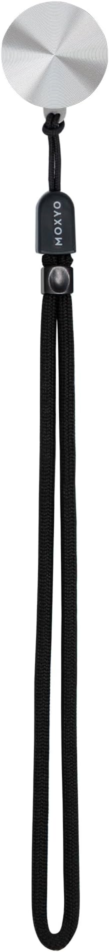 MOXYO Zigi Band Adjustable Wrist Strap Phone Lanyard for iPhone, Samsung, LG, Google devices, Anodized Metal Adhesive Device Patch - Silver