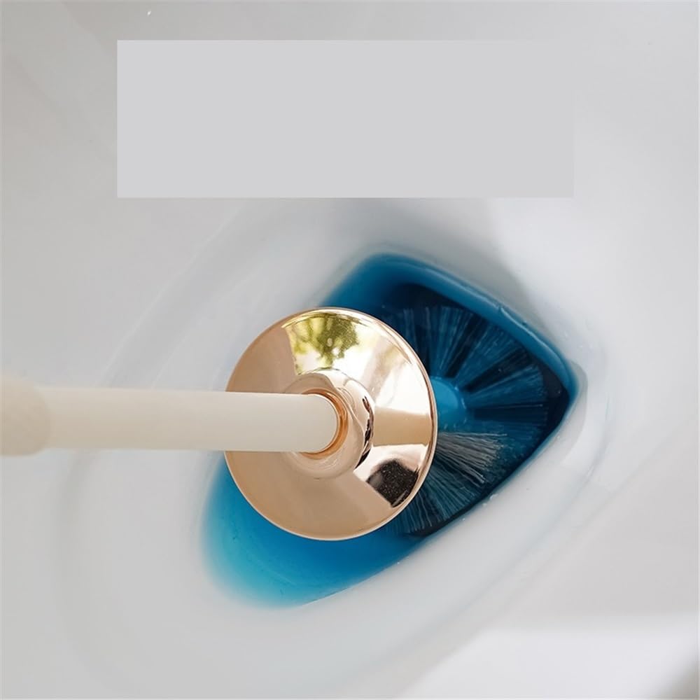 Wszechstronny Zagęszczona plastikowa szczotka toaletowa z podstawą do czyszczenia łazienki w domu(Gold)