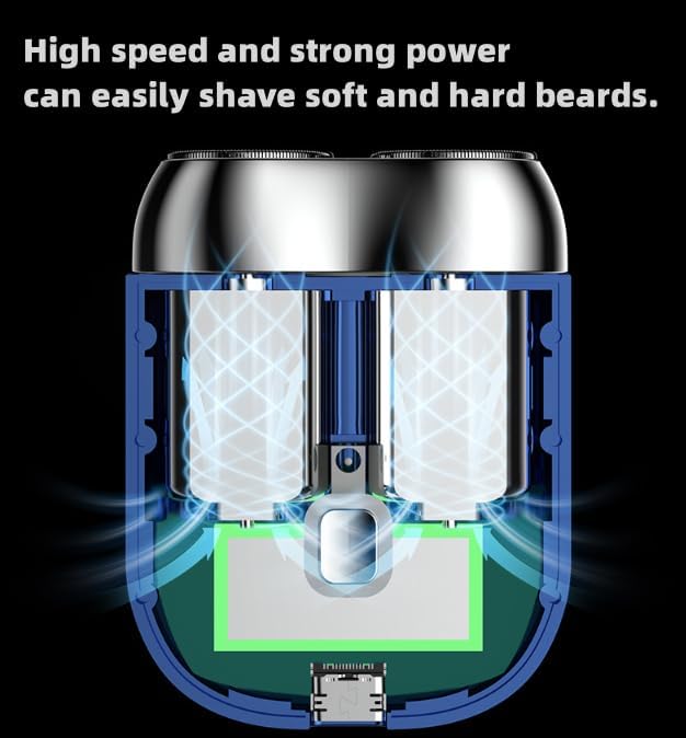 Miniatura 3 de Ivyever - Maquinilla de afeitar eléctrica recargable impermeable Ipx-7, mini afeitadora eléctrica portátil unisex, mini afeitadora eléctrica