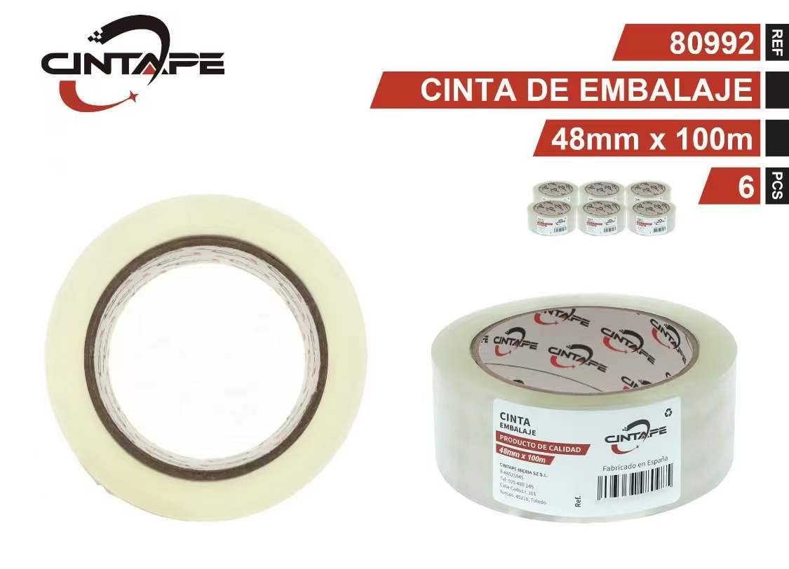 MORE FREE Cinta Embalar 48MMx100 Cinta embalaje Cinta adhesiva Para Embalar Paquetes o Cajas y Paquetes-Color Transparente 36 Rollos