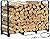 GPUSFAK 4FT Firewood Rack Stand - Fireplace Wood Storage Stacker Holder Heavy Duty Pile Logs Rack Holder for Outdoor Indoor Metal Firewood Logs Stacker, Black