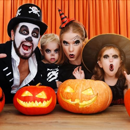 Image of 10 x 7 Feet Orange Backdrop Curtain for Partie, Background Curtains for Photoshoot, Birthday, Wedding, Halloween, Thanksgiving, Christmas, New Year Party Decorations 5Ft x 7Ft, 2 Panels