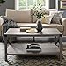Walker Edison Sedalia Modern Farmhouse Metal X Coffee Table, 40 Inch, Grey Wash