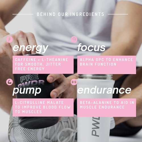 Image of Pre-Workout Powder, All Natural Pre Workout for Energy, Pump, Endurance & Strength, with Caffeine (Pink Lemonade)