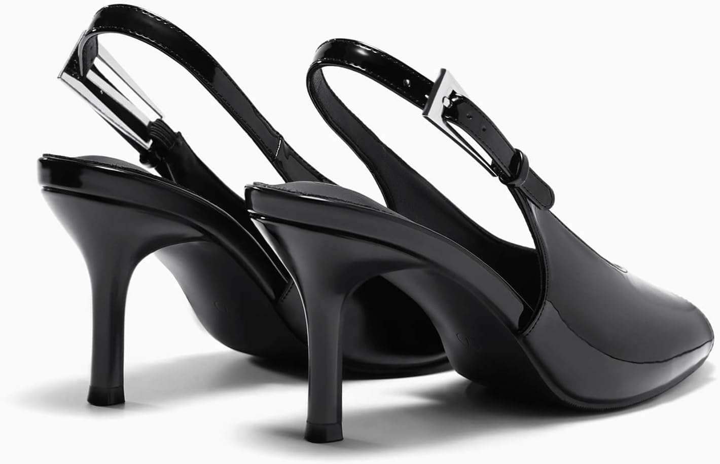 Coutgo Womens Slingback High Heels Open Peep Toe Mesh Sandals Buckle Wedding Party Dress Shoes - Image 6