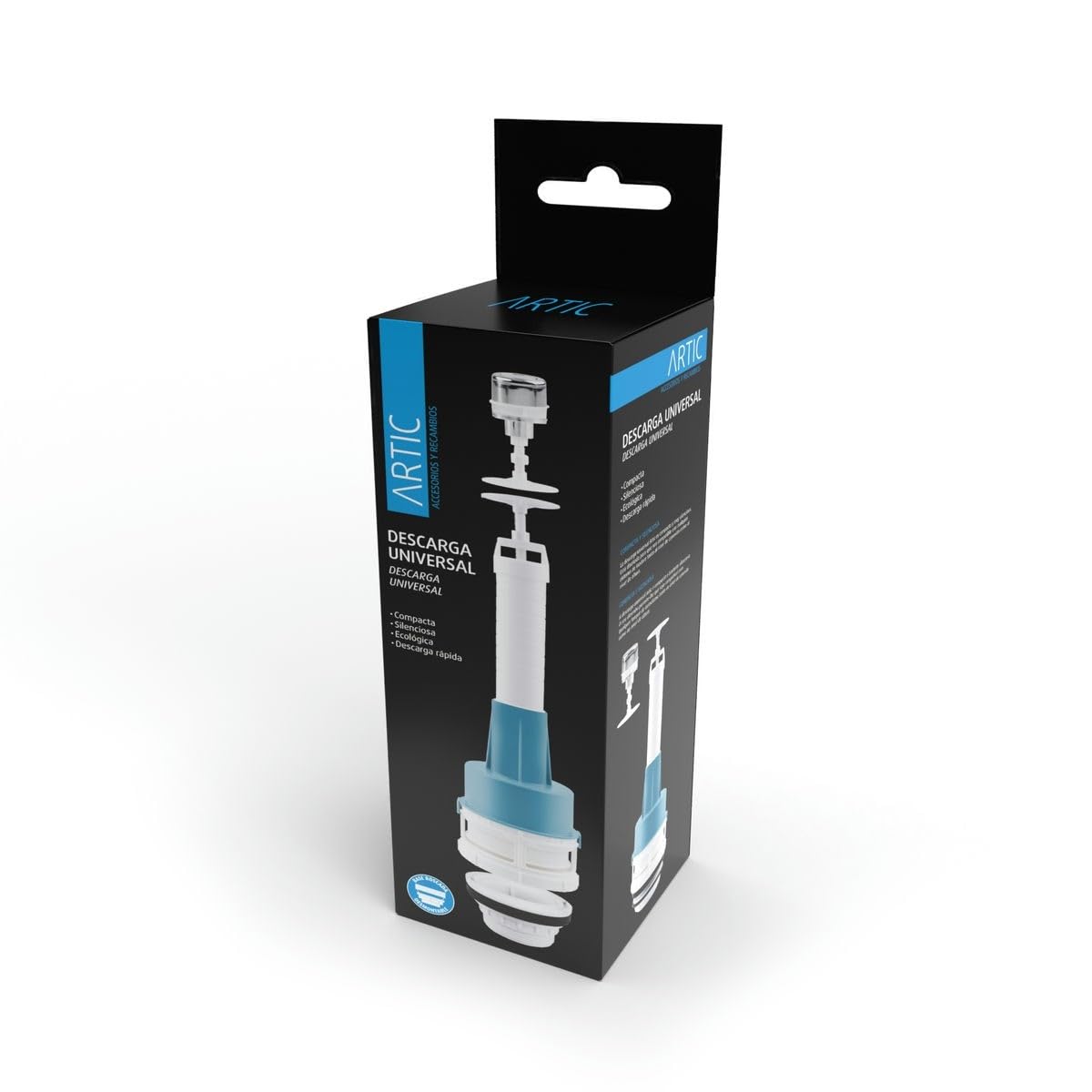 Descarga Universal color blanco, base roscada desmontable