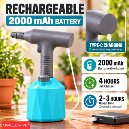 Image of SMILEDRIVE 1L Garden Sprayer with 2000 mAh Rechargeable Battery
