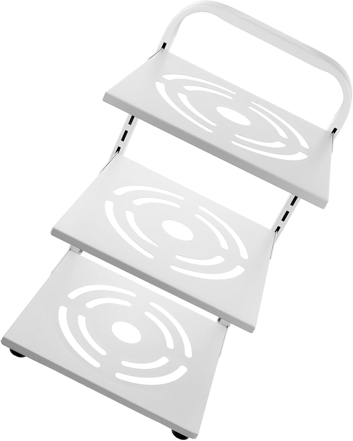 STOBOK Multi-layer Pot Rack Desktop Pan Organizer Desktop Pan Rack Cooking Lid Holder Kitchen Cabinet Pot Organizer Cupboard Display Convenient Pot Condiment Organizer White Carbon Steel