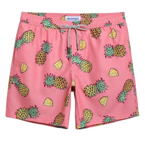 Image of maamgic Mens Slim Fit Swim Shorts Swim Trunks 7 inch Quick Dry Mens Bathing Suits with Mesh Lining