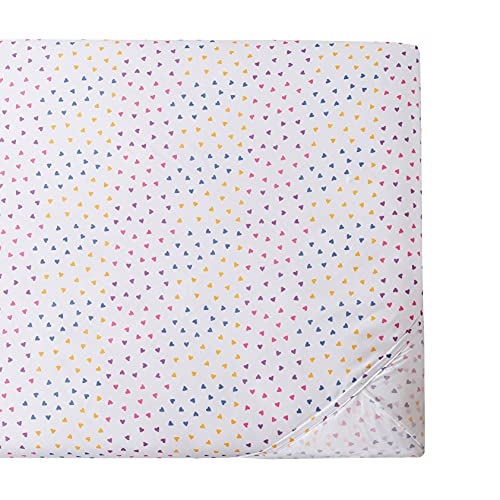 Hearts & Rainbow Crib Bedding Set - 3-Piece, Includes Quilt, Fitted Crib Sheet, And Changing Pad Cover - Rainbow Baby Crib Bedding, Farmhouse Nursery Décor, Baby Room Decorative Set For Girls #TOP7