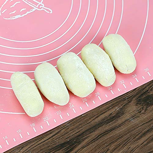 Silicone Pastry Mat, Non-slip Baking Mat Large Measurement Fondant Mat Counter Mat Reusable Dough Rolling Mat Oven Cooking Liner, Pie Crust Mat -Pink - Thumbnail 3