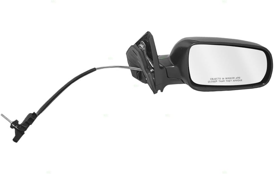 Brock Replacement Passenger Side Black Euro Type Manual Remote Mirror with Clear Split Glass without Heat Compatible with 1999-2007 Golf 1999-2005 A4 1J1857508P01C