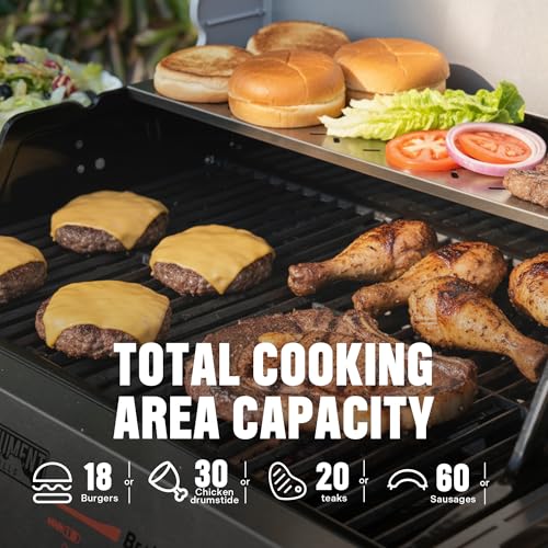 Image of Monument Grills 4 Burner Stainless Steel Propane Mesa 2 Gas Grill, 500F in 5 Mins, 525 sq.in, 37,000 BTU, Broil Zone, Foldable Side Shelves, Knob Controls, Built in Thermometer, with Grill Cover