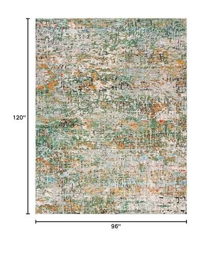 Image of SAFAVIEH Area Rug 8x10 - Madison Collection - Large - Green & Turquoise, Modern Abstract Design, Non-Shedding & Easy Cleaning, Ideal for Living Room, Bedroom, Office, Dining Space (MAD460Y)