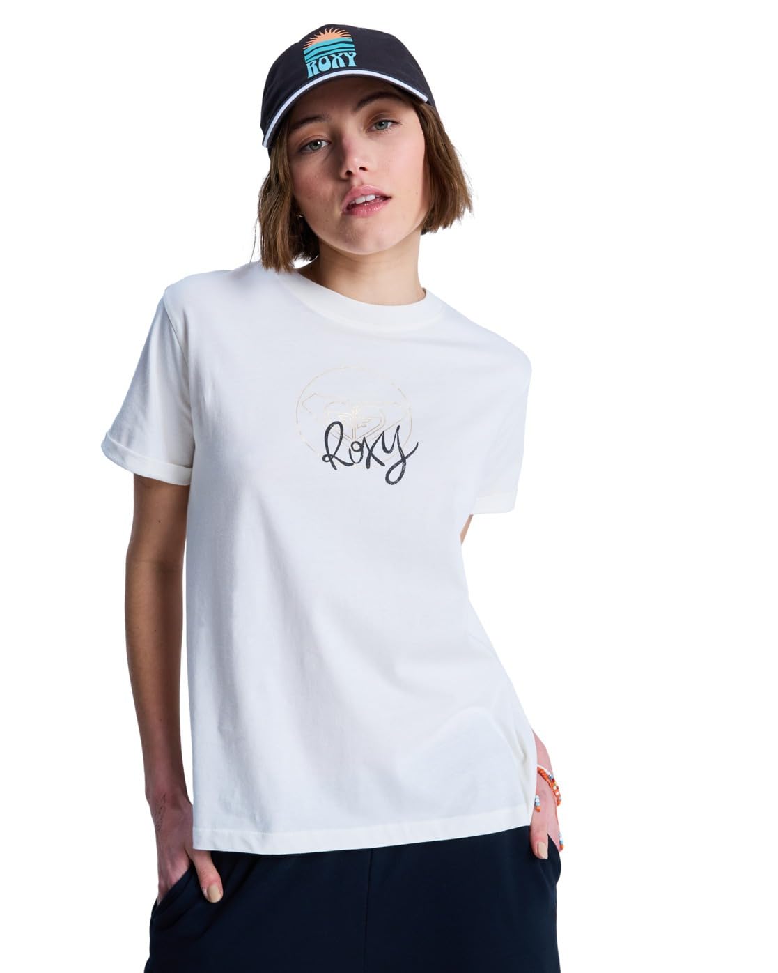 Roxy Short-Sleeved T-Shirt VL OCEANREGULAR Corpo Womens White