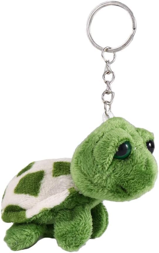 Llavero de muñeca de tortuga de mini criaturas marinas verde regalo llavero de peluche colgante de bolsa de dibujos animados llavero de animal de