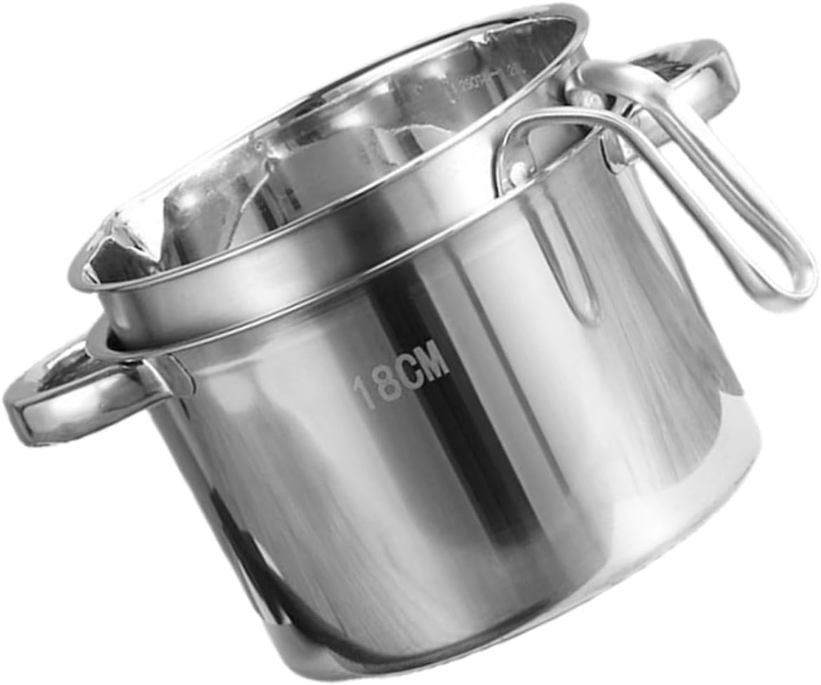Paporich Double Boiler Pot Set, Mixing Bowl for Chocolate Melting, 304 Stainless Steel Pot With Silicone Spatula for for Melting Chocolate, Candy, Soap, Wax, Candle Making, Melt Butter Over Water