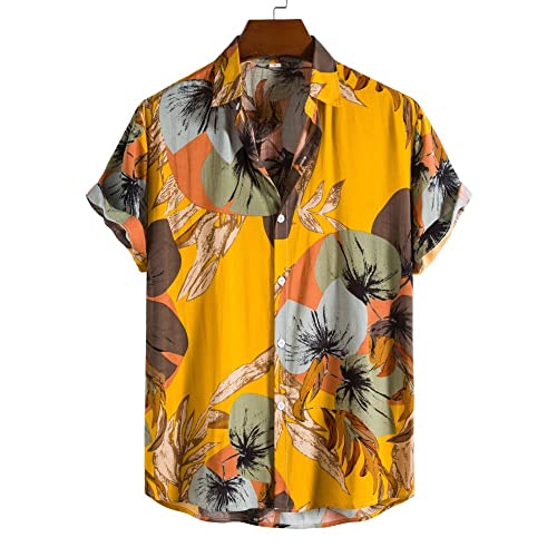 Chemise Hawaïenne Jaune Confortable pour Rester au Frais Durant la Canicule