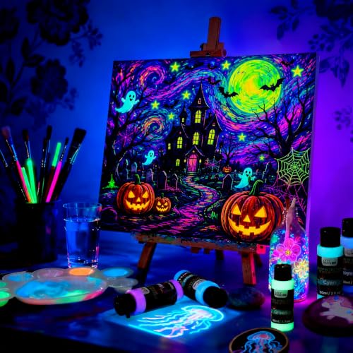 Image of 14 Colors Glow in the Dark Acrylic Paint (60ml /2oz),Neon Craft Paint