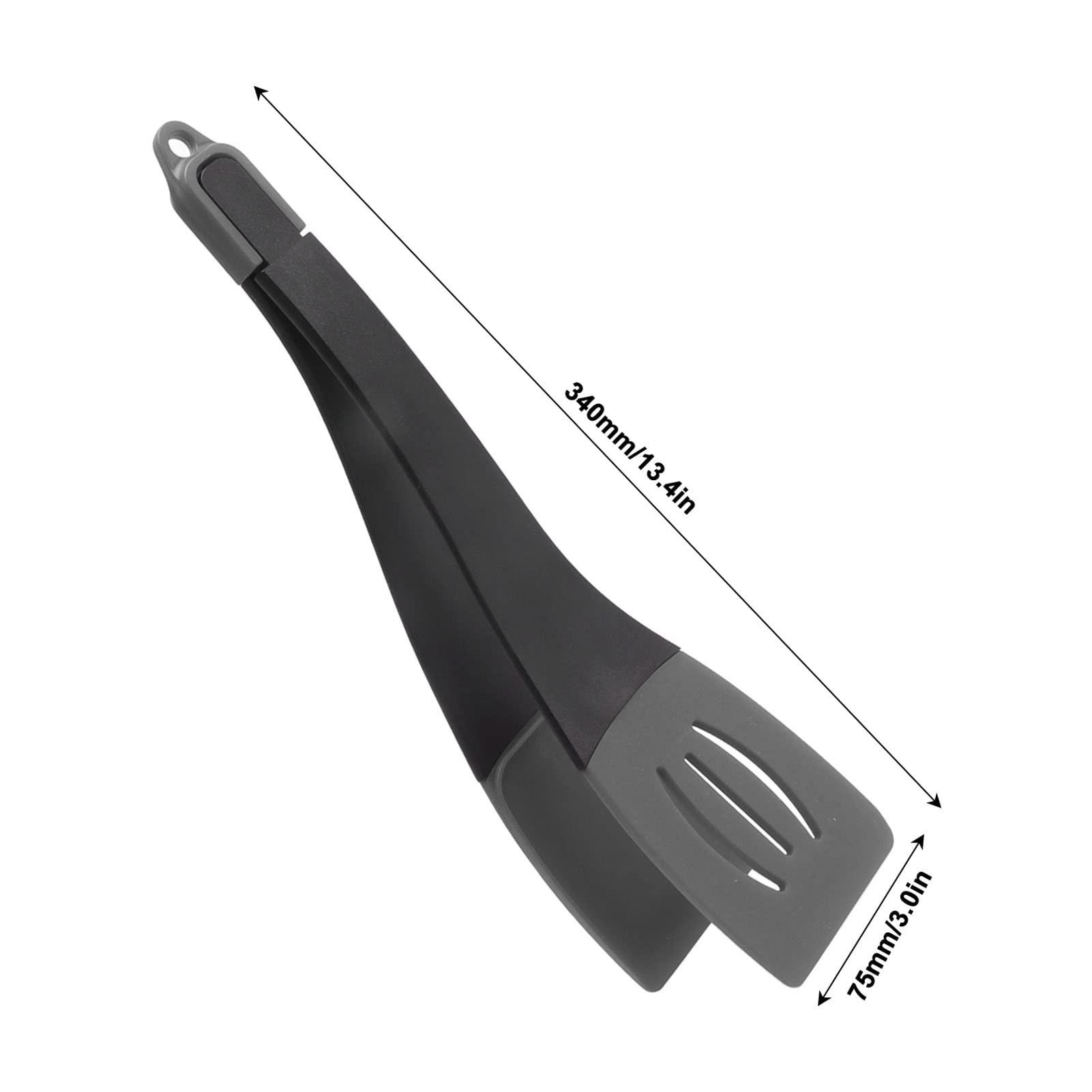 Ejoyous Pinzas de Cocina Pinzas de Cocina de Silicona con Diseño de Bloqueo 446 °F Resistente Al Calor Punta 3 en 1 Agarre Antideslizante para el Hogar Restaurante Barbacoa Hornear Freír (Gris negro)